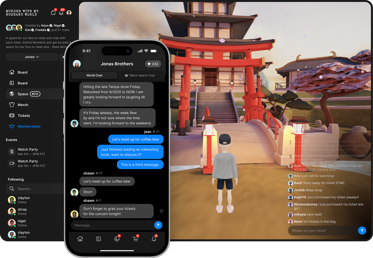 Worlds Web and Mobile App screenshot
